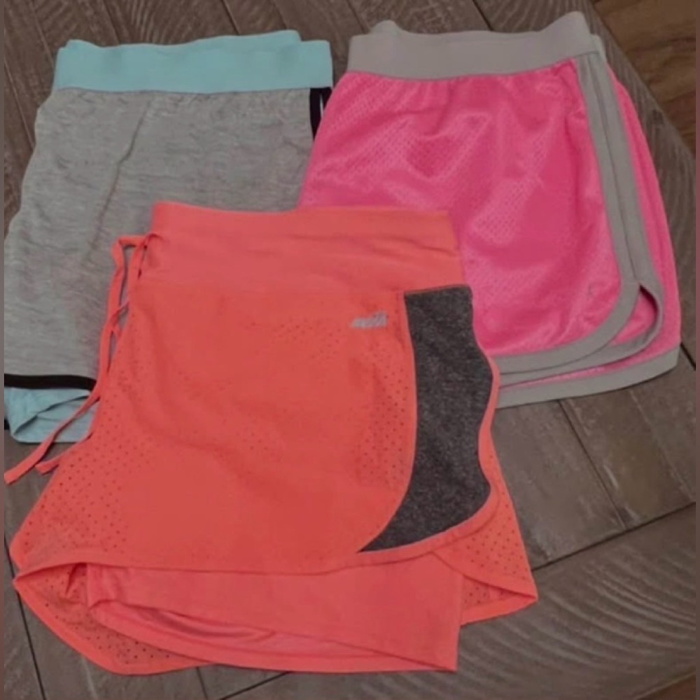 Avia and Danskin Athletic Shorts in Vibrant Orange Pink &Grey